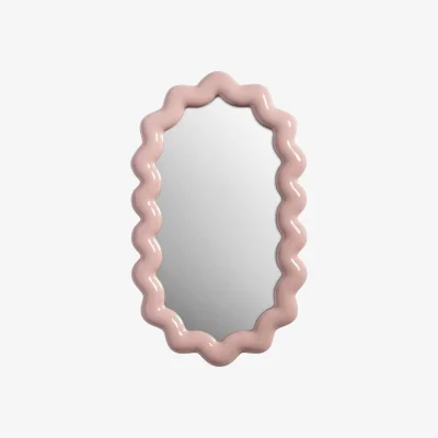 Made in Design Zigzag Wall mirror plastic material pink / 52.5 x 31.5 cm - Polyresin - & klevering