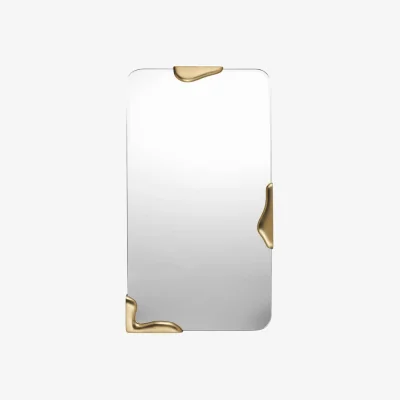 Made in Design Roberta Large Wall mirror metal gold / L 61 x H 112 cm - BROSTE COPENHAGEN