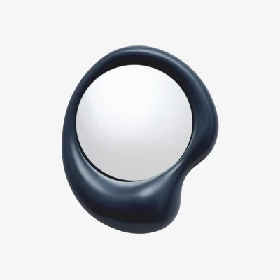 Made in Design Ingres - Jean Wall mirror ceramic blue / W 41 x H 49 cm - Moustache