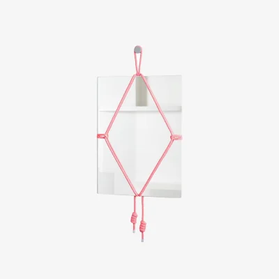 Made in Design Shibari Rectangle Wall mirror glass pink / W 50.5 x H 69 cm - Moustache