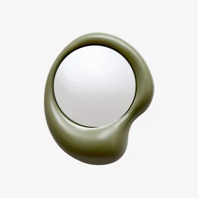 Made in Design Ingres - Jean Wall mirror ceramic green / W 41 x H 49 cm - Moustache
