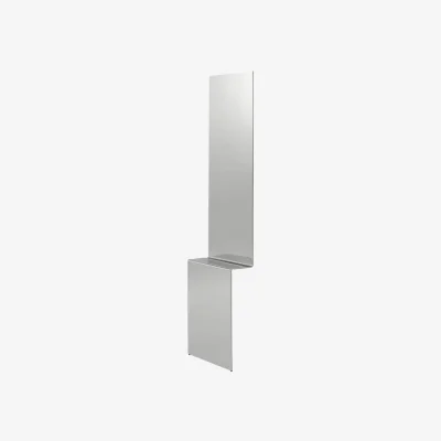 Made in Design Pleat Wall mirror metal silver / W 57 x H 226.7 cm - Muuto