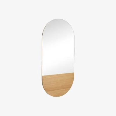 Made in Design Crescent Oval Wall mirror natural wood / L 50 x H 100 cm - HÜBSCH