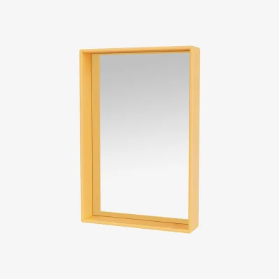 Made in Design Colour Frame - Shelfie Wall mirror wood yellow / 46.8 x 69.6 x D 9.9 cm - MONTANA