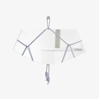 Made in Design Shibari Panoramique Wall mirror glass blue / W 105 x H 92 cm - Moustache