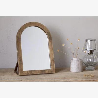 Nkuku nkuku Cayce Cast Aluminum Vanity Mirror | Mirrors | Antique Brass