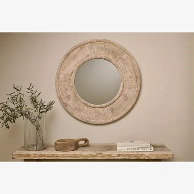 Nkuku nkuku Itwa Mango Wood Carved Mirror | Mirrors Wall Art & Clocks | Natural