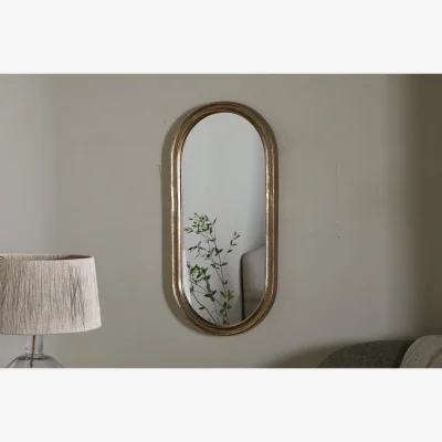 Nkuku nkuku Mbwa Oval Mirror | Mirrors | Antique Brass