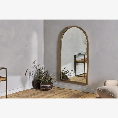 Nkuku Nkuku Murwara Full Length Arched Mirror | Mirrors Wall Art & Clocks | Antique Brass