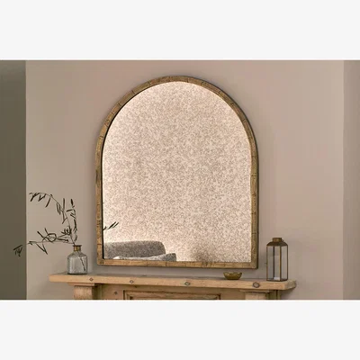 Nkuku nkuku Murwara Antique Glass Arched Mirror | Mirrors Wall Art & Clocks | Antique Brass