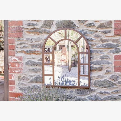 Nkuku nkuku Amaga Arched Outdoor Mirror | Mirrors | Antique Black