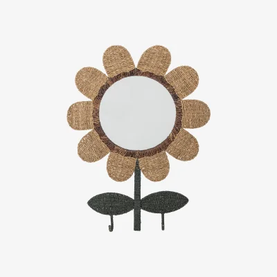 Nordic Nest Nabiya mirror with hooks 56x74 cm Natural