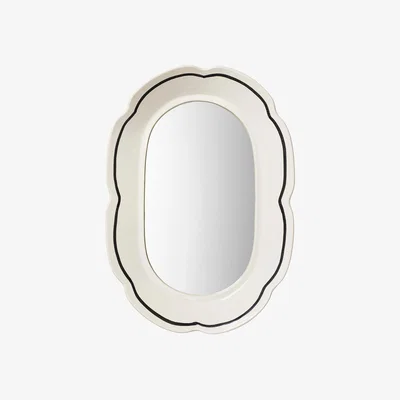 Nordic Nest Broste Copenhagen Hilma mirror 30x45 cm Off white-black