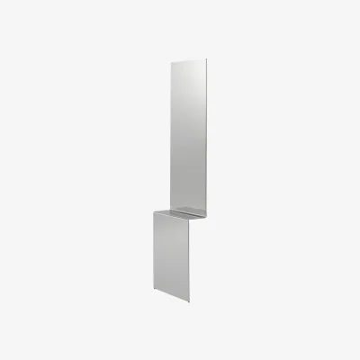 Nordic Nest Muuto Pleat wall mirror Polished steel 227x57 cm