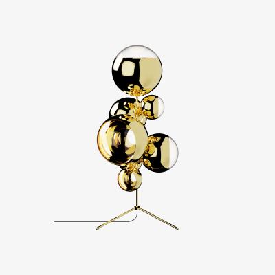 Nordic Nest Tom Dixon Mirror Ball chandelier floor lamp LED 181 cm Gold
