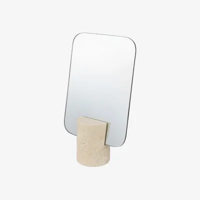 Nordic Nest Mette Ditmer Travertine vanity mirror Linen
