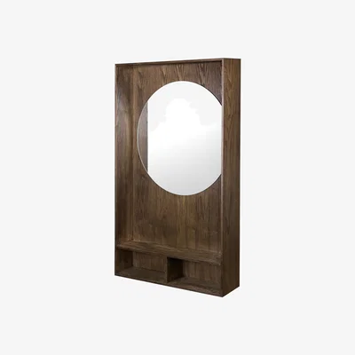 Nordic Nest Mette Ditmer Show-me mirror with shelf large Dark oiled