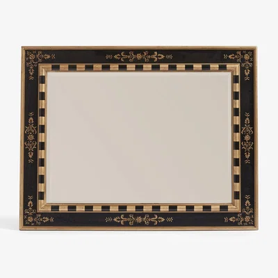 OKA OKA, Seema Mirror - Black/Antique Gold, Wall Mirror