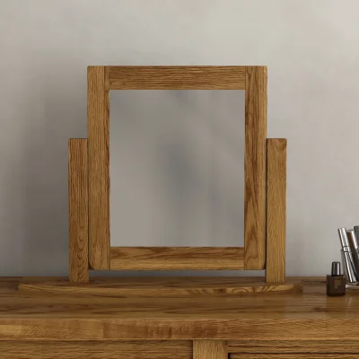 Oak&More Harrogate Rustic Solid Oak Swivel Dressing Table Mirror
