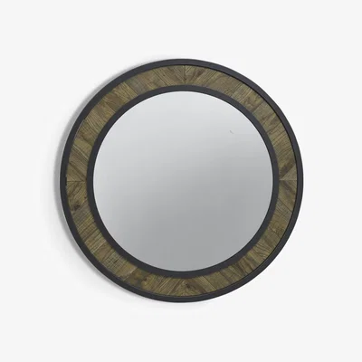 Downtown Downtown Winnipeg Fumed Oak Wall Mirror, Ripped
