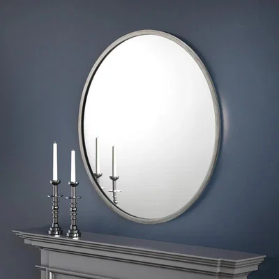 Downtown Julian Bowen Octave Round Pewter Wall Mirror