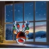 Downtown Premier Standing Stag Head with Baubles Infinity Mirror - 60cm In Multicolour