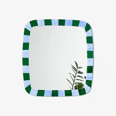 Oliver Bonas Alyssa Blue & Green Glass Wall Mirror