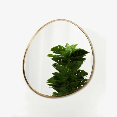 Oliver Bonas Hammered Gold Pebble Wall Mirror Extra Large