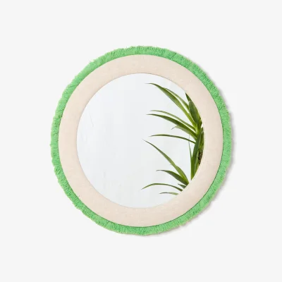 Oliver Bonas Round Issey Cream Wall Mirror