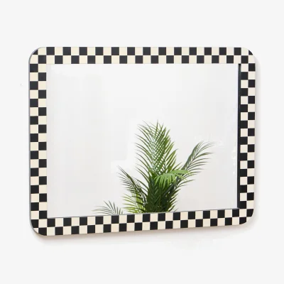 Oliver Bonas Chequerboard Monochrome Resin Wall Mirror