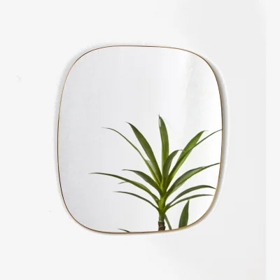 Oliver Bonas Gold & Glass Square Wall Mirror