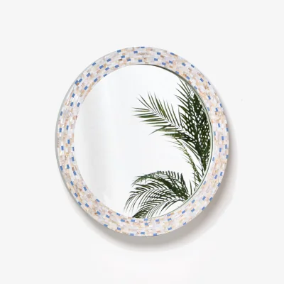 Oliver Bonas Lina Round Mother of Pearl Wall Mirror