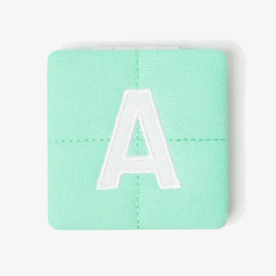 Oliver Bonas Fresca Alphabet Green Quilted Initial Compact Mirror, size L