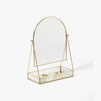 Oliver Bonas Loire Gold & Glass Dressing Table Mirror