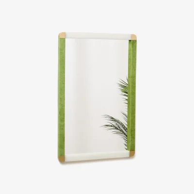 Oliver Bonas Ciera Green Resin Rectangle Wall Mirror