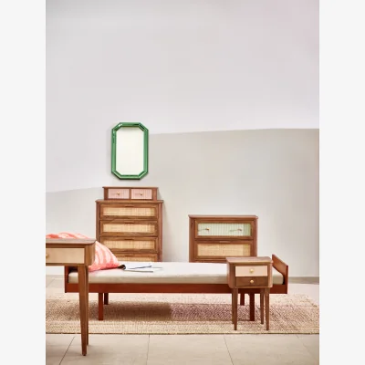 Oliver Bonas Green Mirrored Tile Rectangular Wall Mirror
