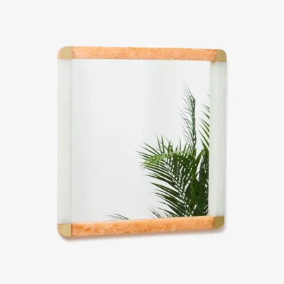 Oliver Bonas Ciera Orange Resin Square Wall Mirror