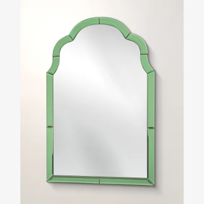 Oliver Bonas Aurora Green Glass Wall Mirror