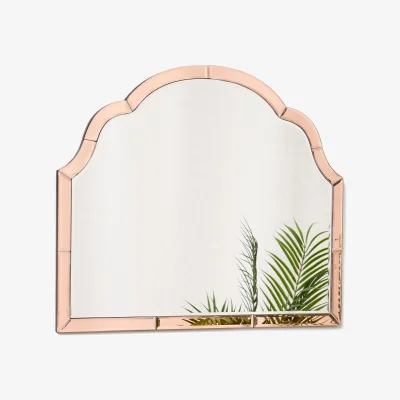 Oliver Bonas Aurora Pink Curve Glass Wall Mirror