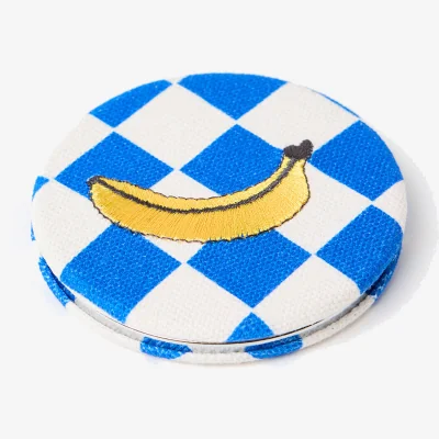 Oliver Bonas Chequerboard Banana Compact Travel Mirror