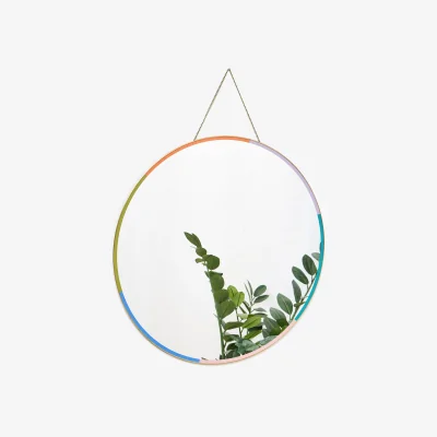 Oliver Bonas Round Colour Block Hanging Wall Mirror