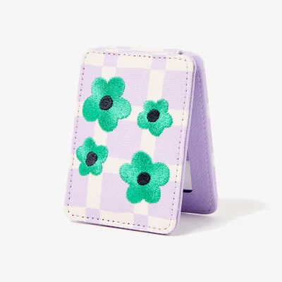 Oliver Bonas Flower Chequerboard Compact Mirror