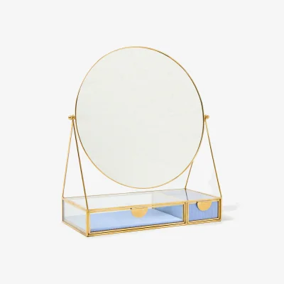 Oliver Bonas Gold & Glass Round Dressing Table Mirror