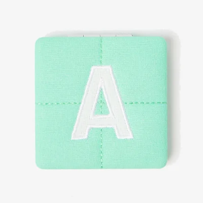 Oliver Bonas Fresca Alphabet Green Quilted Initial Compact Mirror