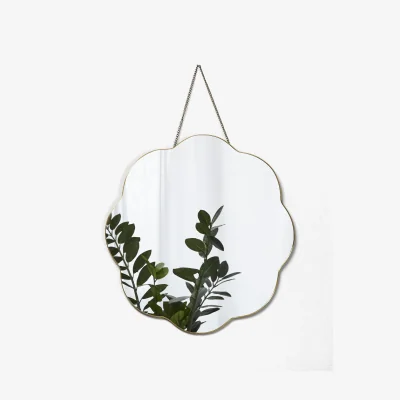 Oliver Bonas Flora Gold & Glass Scalloped Wall Mirror