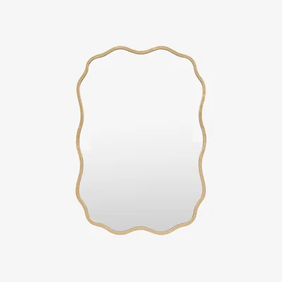 Perch and Parrow Wavy Rectangle Wall Mirror