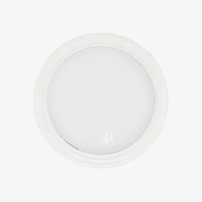 Perch and Parrow Odessa Round Mirror in White