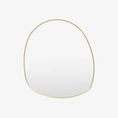 Perch and Parrow Glimpse Pebble Mirror in Gold, Large