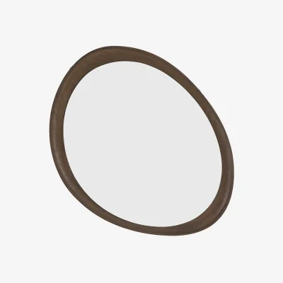 Perch and Parrow Ellipse Mirror in Walnut