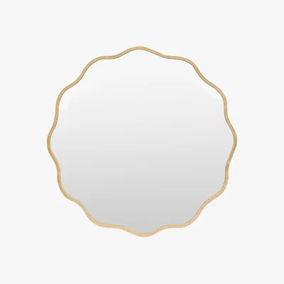 Perch and Parrow Wavy Round Wall Mirror